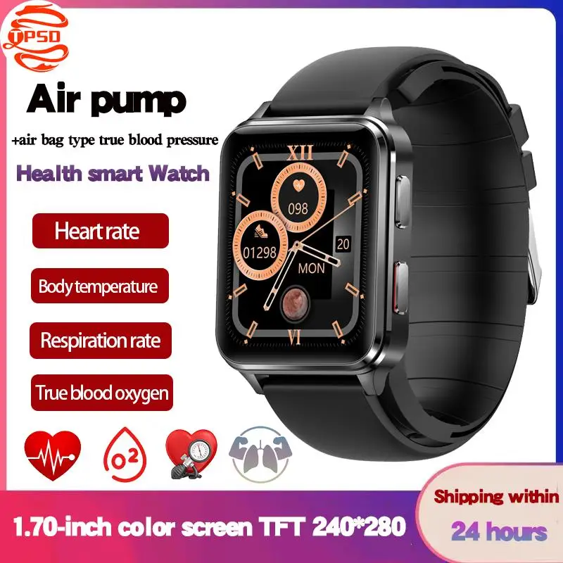 

New Smart Watch Air Pump Accurate Blood Pressure Test Blood Oxygen Body Temperature Heartrate Sleep Monitoring Sports Smartwatch