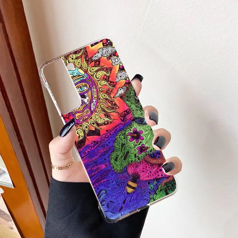 Colourful Psychedelic Phone Case for Samsung S21 A10 for Redmi Note 7 9 for Huawei P30Pro Honor 8X 10i Cover