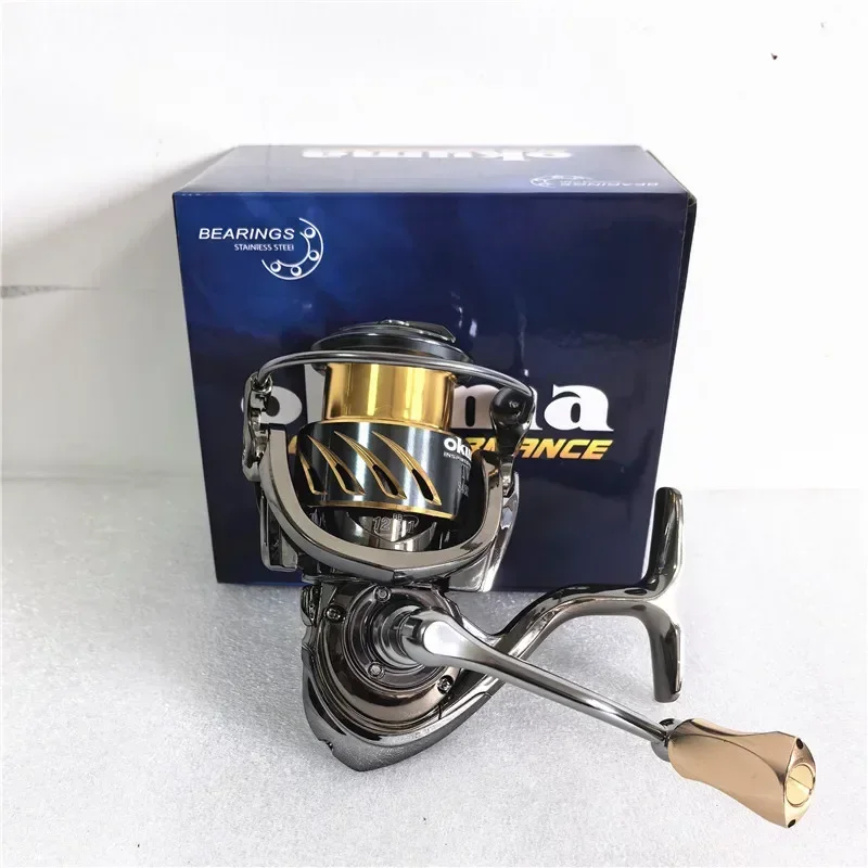 Фото Цельнометаллическая рыболовная катушка OKUMA 12 + 1BB, вращающееся колесо с мелкой чашкой лески, 15 кг, вращающаяся катушка с защитой от коррозии морской воды 1000-5000 №3