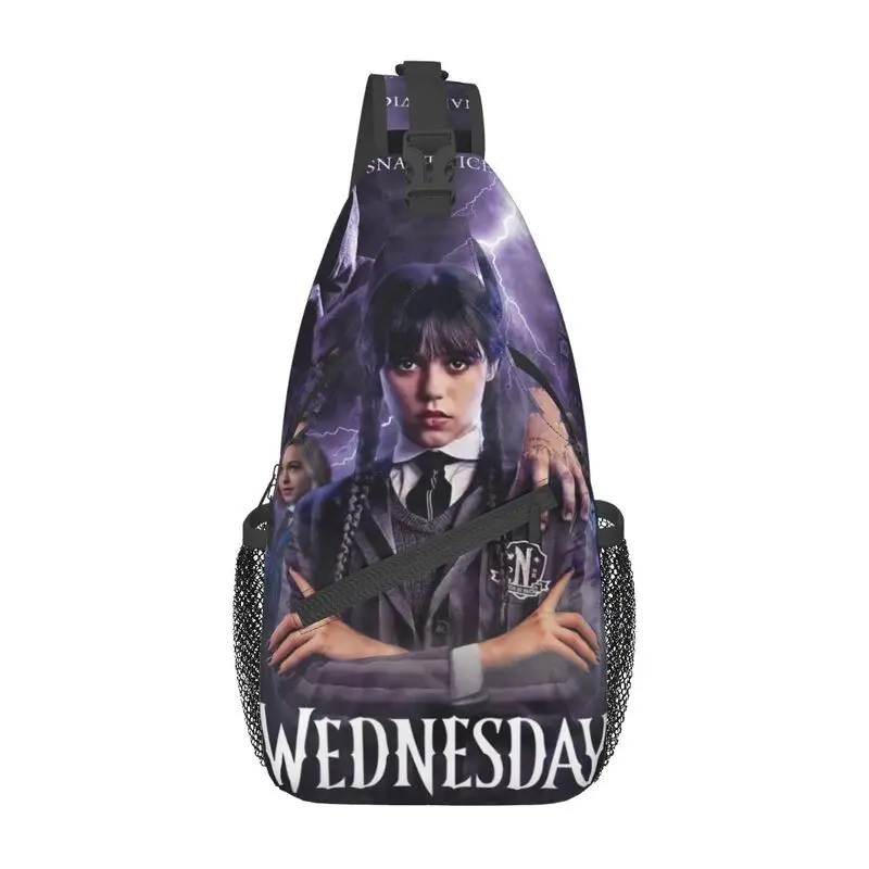 

Movie TV Wednesday Addams Sling Bags Cool Supernatural Comedy Shoulder Chest Crossbody Backpack Cycling Camping Daypack