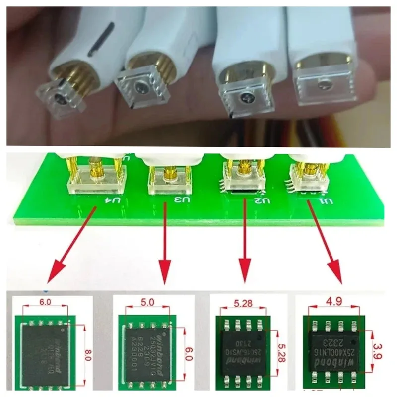 Фото 1 шт. Sop8 Soic8 TSSOP8 MSOP8 SOP16, разряд чипа, сжигание, зонд, пружинная игла, вспышка, кабель горелки для чипа eeprom №1