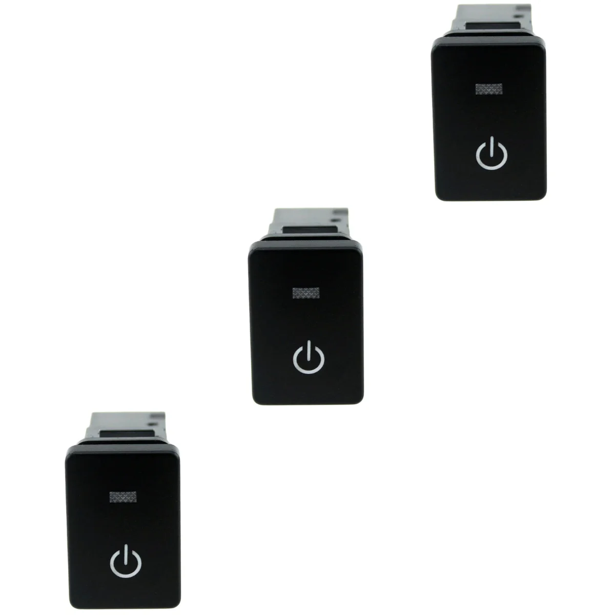 

3pcs 12V Car Switch Starting Pattern Push Button with 15cm Cable for Prado - Blue Light (Black)