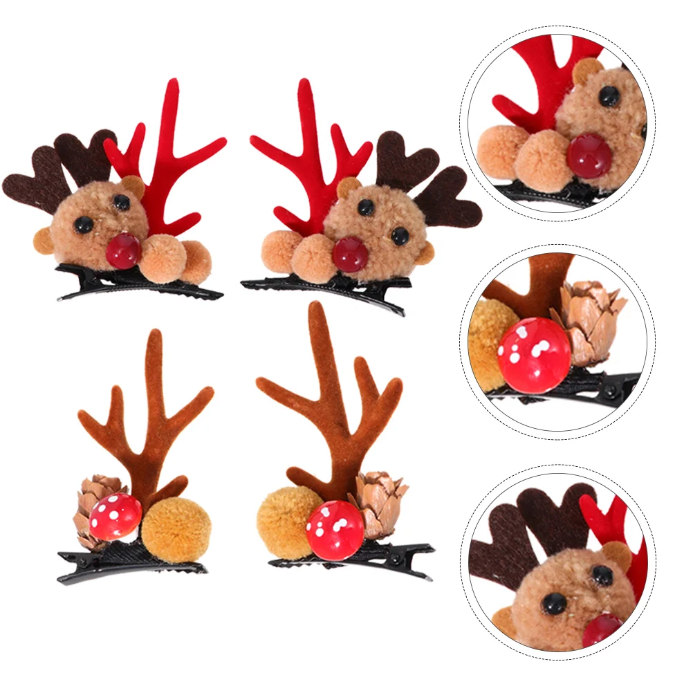 

Hair Reindeer Christmas Antler Clips Antlers Headpiece Deer Hairpin Clip Party Headdress Barrettescosplay Pinskids Duckbill
