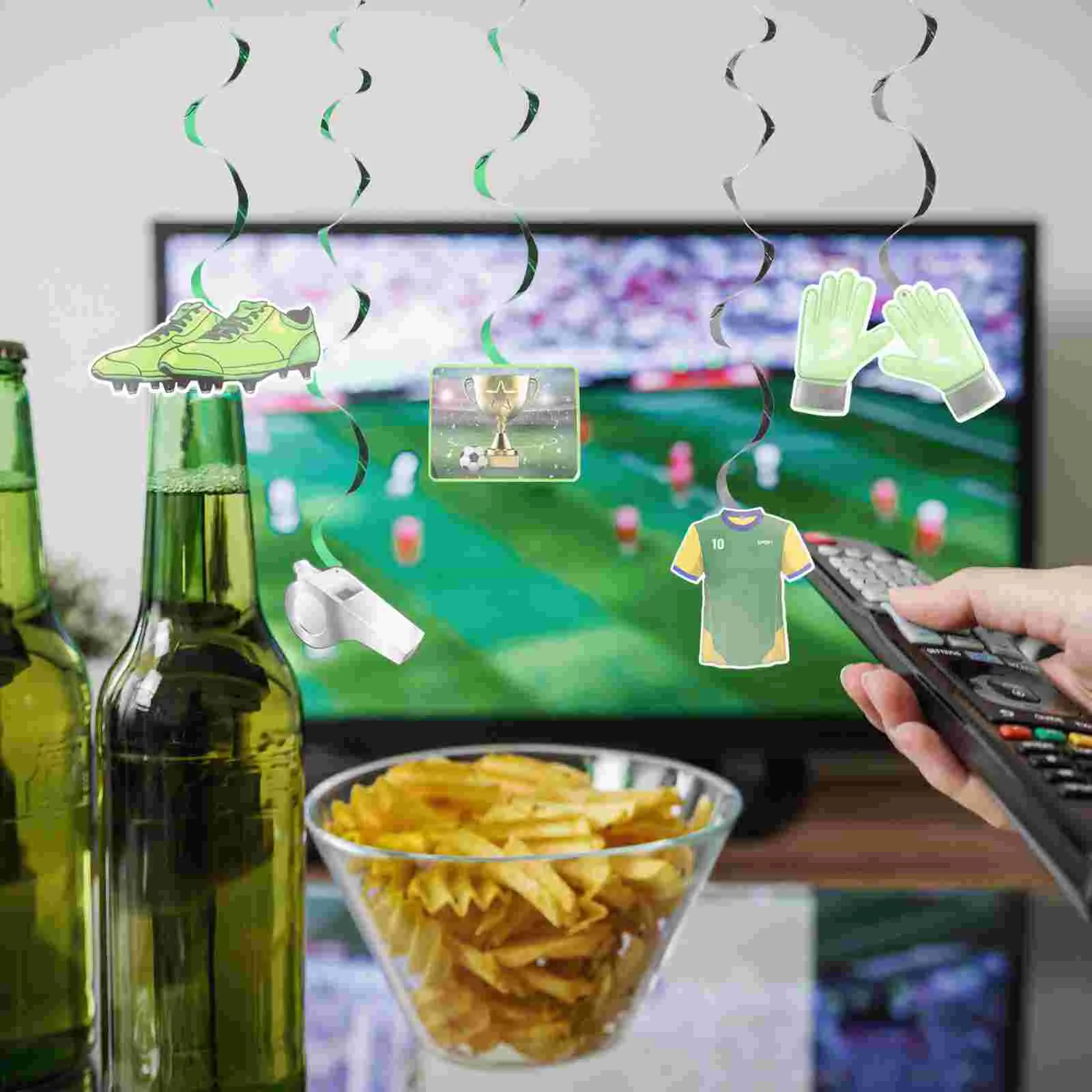

30 Pcs Football-themed Hanging Decoration Spiral Pendant Party Layout Decor