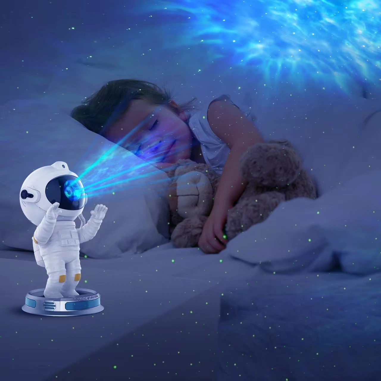 Современный стоячий астронавт со световым проектором. Уникальный дизайн