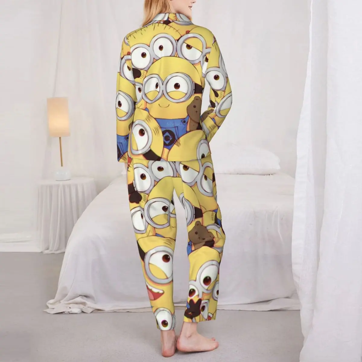 Женский пижамный комплект Minions из 2 предметов для женщин повседневный костюм с