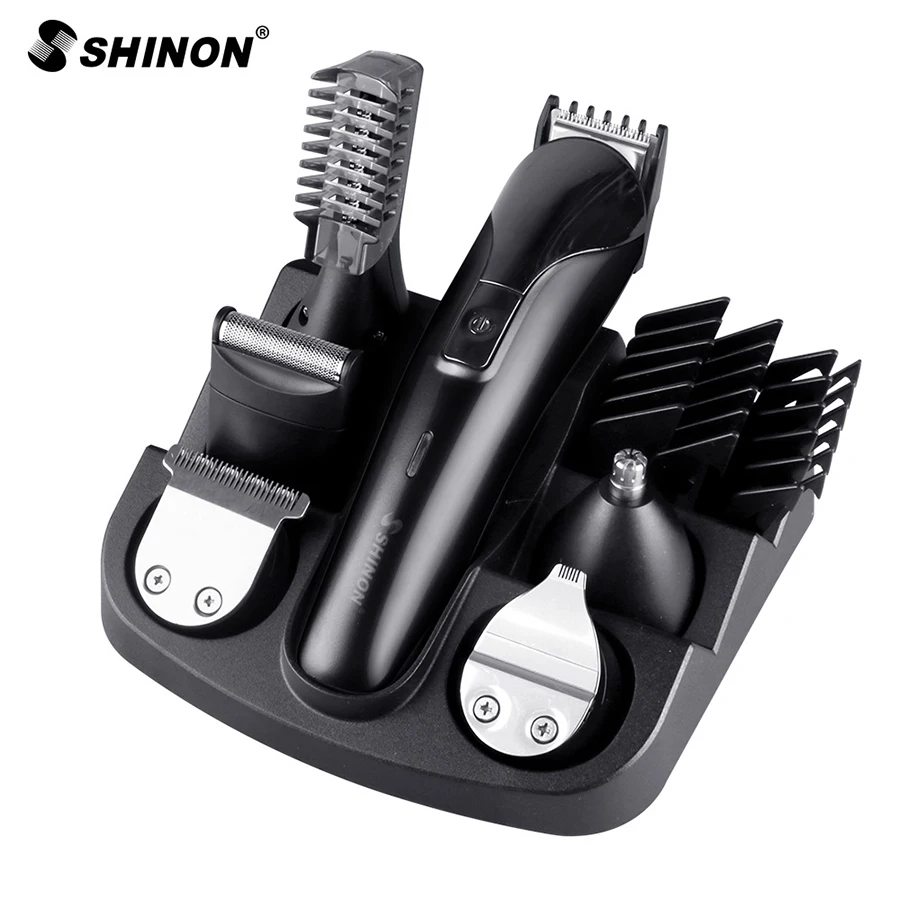Шинон Профессиональный триммер для волос мужчин 6 в 1 Набор стрижки и бритья Электрическая машина | Отзывы и видеообзор