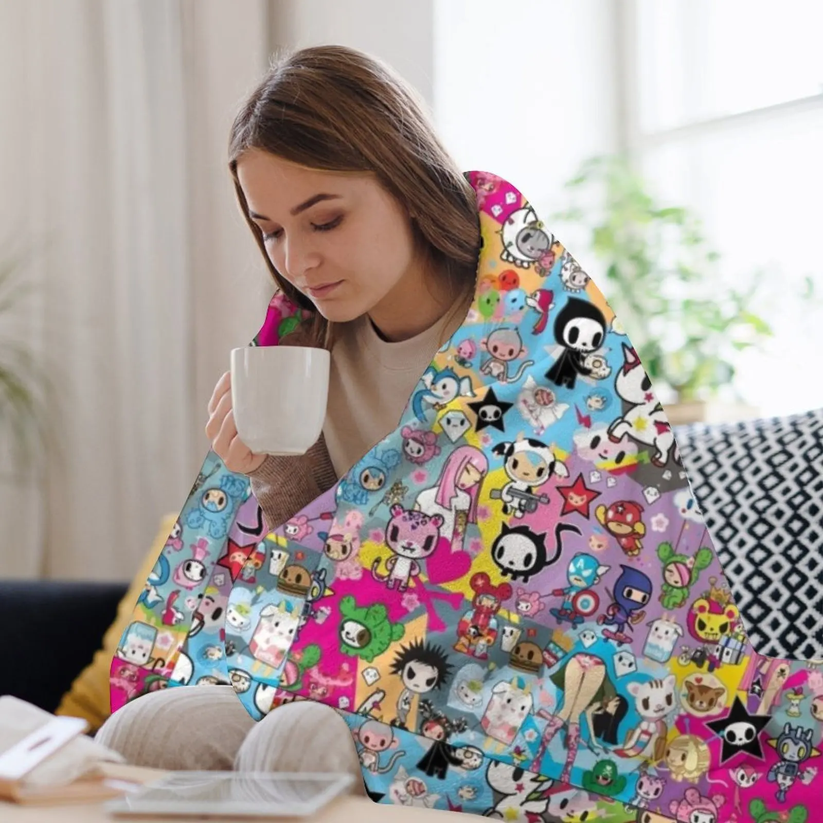 Донателла и его друзья единороги мофия коллаборация мультфильмы аниме чиби плед