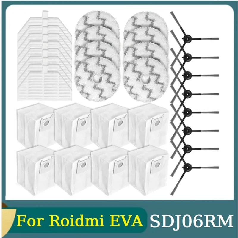 

Сменная запасная часть для Roidmi EVA SDJ06RM Запчасти для робота-пылесоса боковая щетка фильтр Швабра тканевый пылесборник