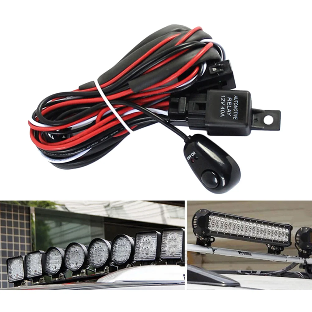 

Heavy Duty Wiring Harness Kit for Car LED Light Bar Fuse Relay On/Off Switch Relay Universal Fitment Light Bar Accessories