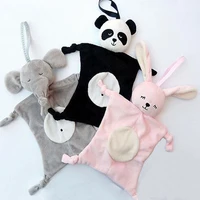 2828cm cartoon elephant rabbit bear baby plush dolls saliva towel comforter toys for children multi function baby towels wipes