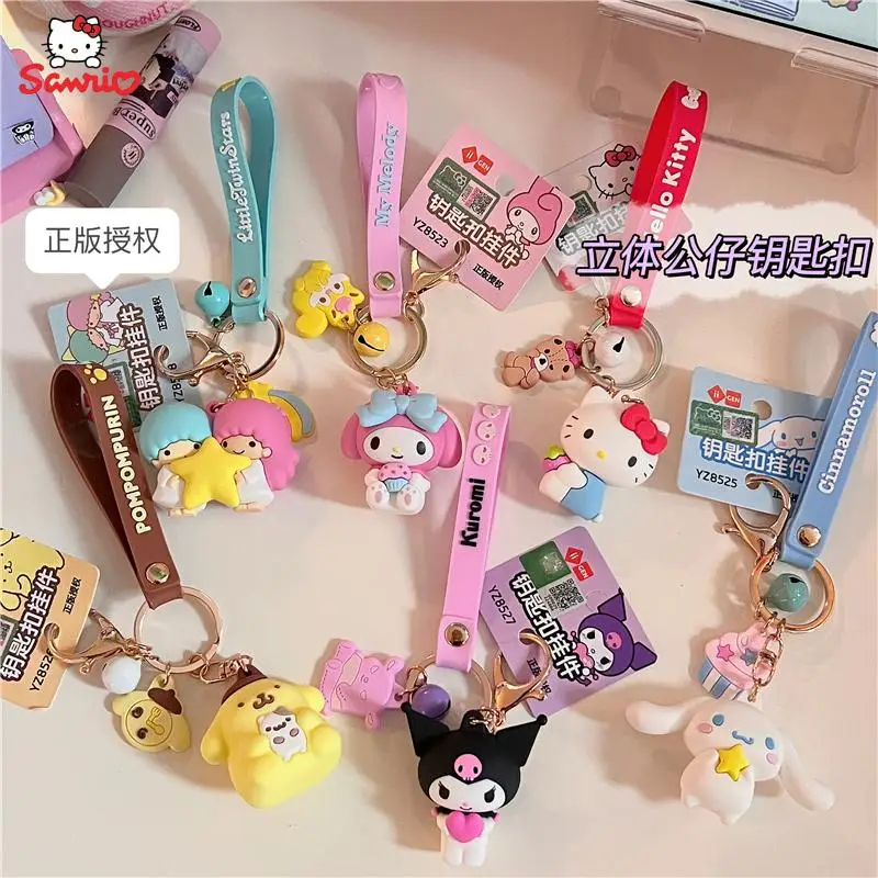 

Kawaii Sanrio аксессуары Hello Kitty Cinnamoroll Kuromi мультфильм милый школьный портфель подвеска автомобиль брелок детские подарки игрушки