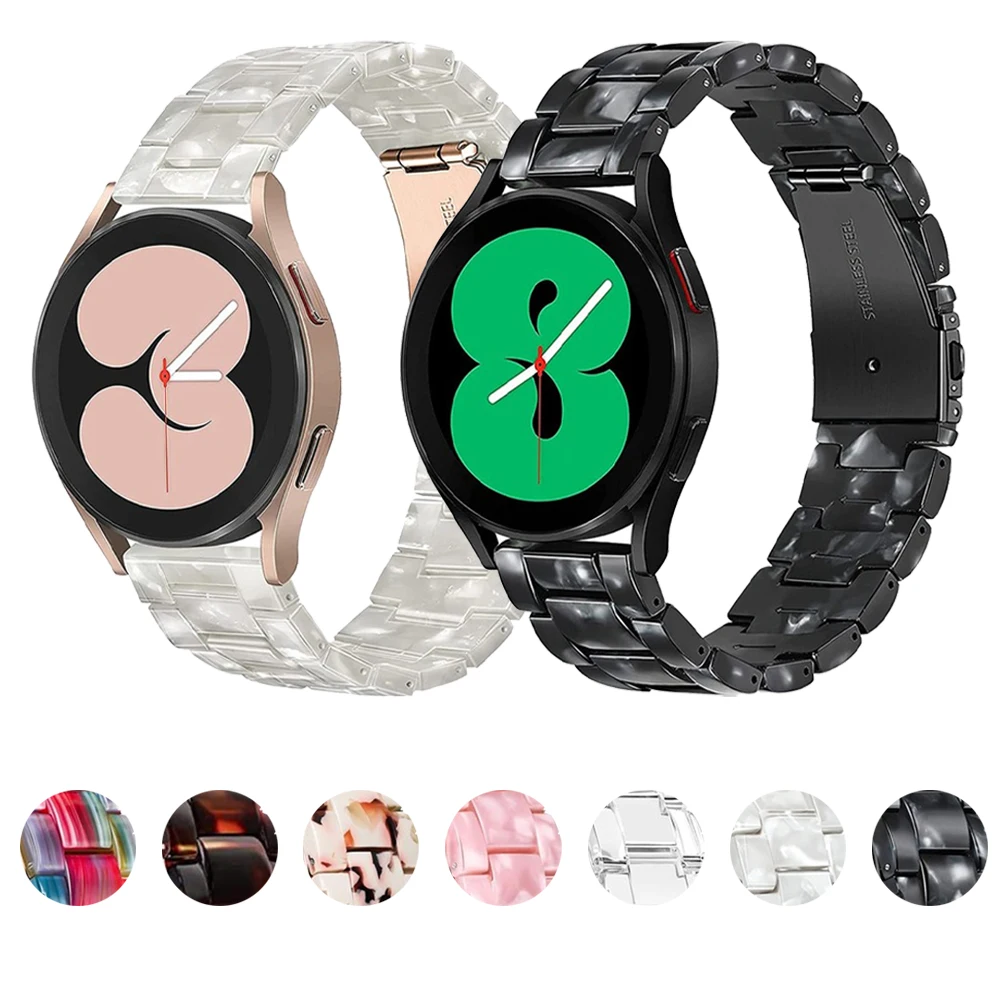 

Resin Strap For Samsung Galaxy Watch 4 Classic 46mm 42mm Band Watch 4 44/40mm Active 2 3 20/22mm Transparent Bracelet Watchbands