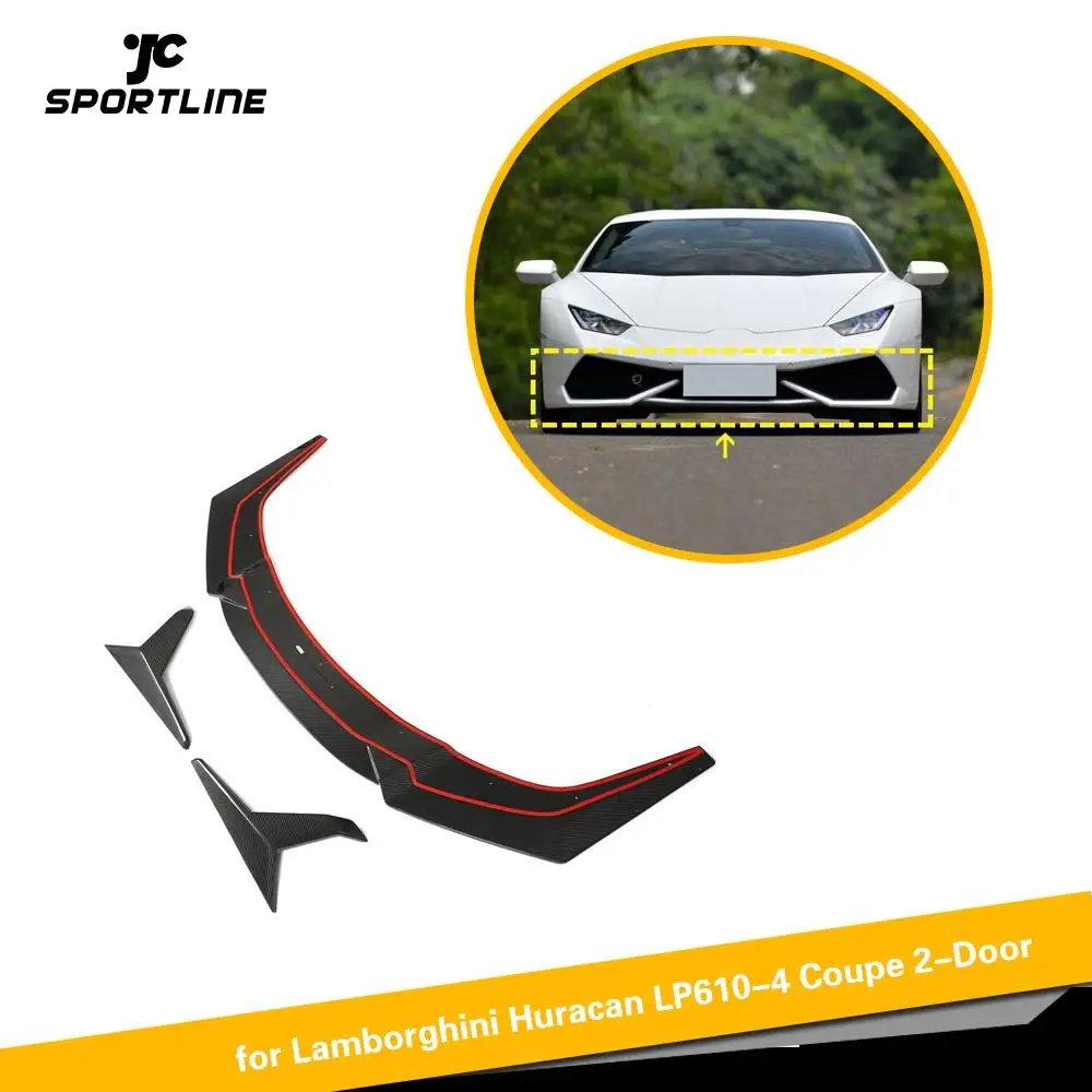 

Carbon Fiber Front Bumper Lip Chin Splitters For Lamborghini Huracan LP600 LP610 2014-2016 Car Front Bumper Lip Spoiler