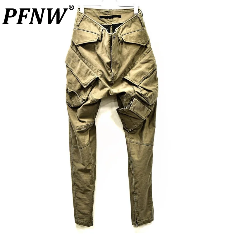 PFNW Niche Design Original Darkwear Three-dimensional Pocket Slim Cargo Pants Casual Tide Chic Men's Fashion Vintage 12A5055