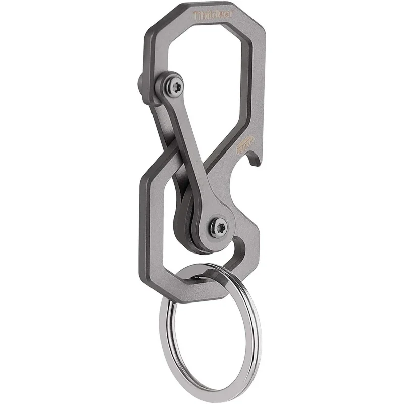 

Tibitdeer Titanium Key Chain, Multifunctional Carabiner Keychain Heavy Duty Car Key Chains Organizer for Men and Women
