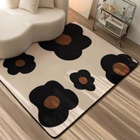 modern large flowers carpet imitation cashmere square bedroom bedside rugs carpets for living room decoration fluffy floor mat