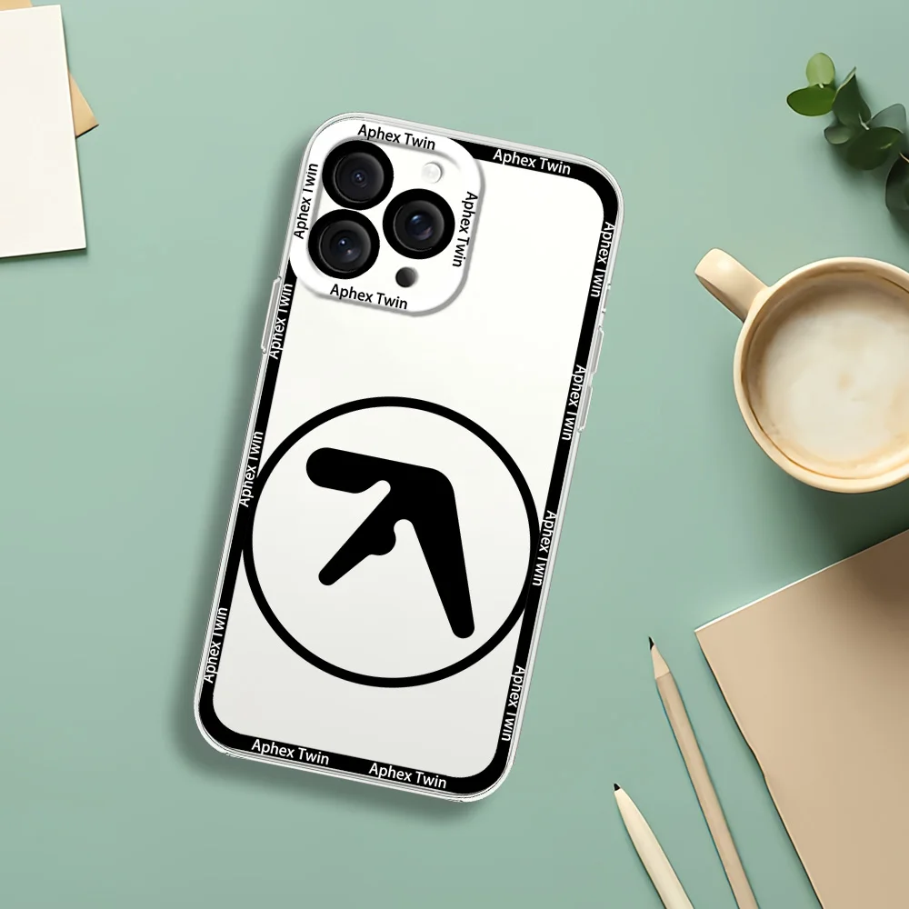 Фото Aphex Twin Symbol Logo Phone Case for iPhone 12 11 13 14 15 16 Max Pro Plus Transparent Bezel Shell №3