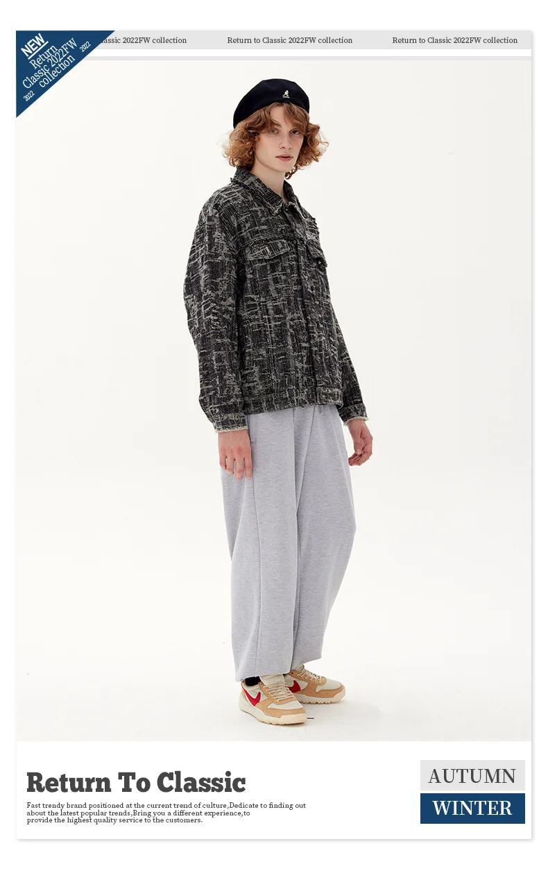 Retro Style Couple's Washed Denim Coat New Rough Selvedge  Denim Loose Denim Jacket Men's Women's Casual Sport Coat