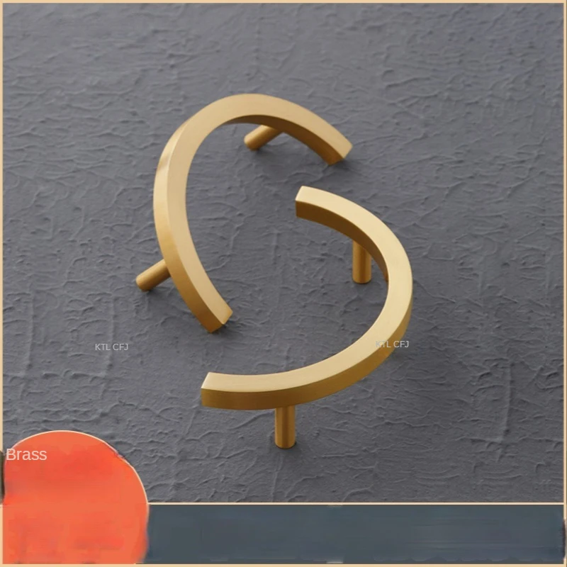 

New Chinese solid brass wardrobe handle cabinet door handle light luxury modern wine cabinet cabinet simple handle