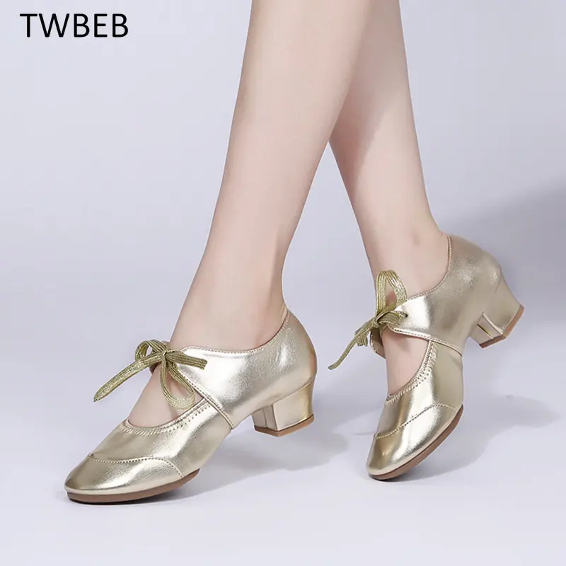 

Fashion Latin Dance Shoes for Woman Girls Ladies New Style Ballroom Modern Tango Jazz Dancing Shoes Closed Toe Dropshipping