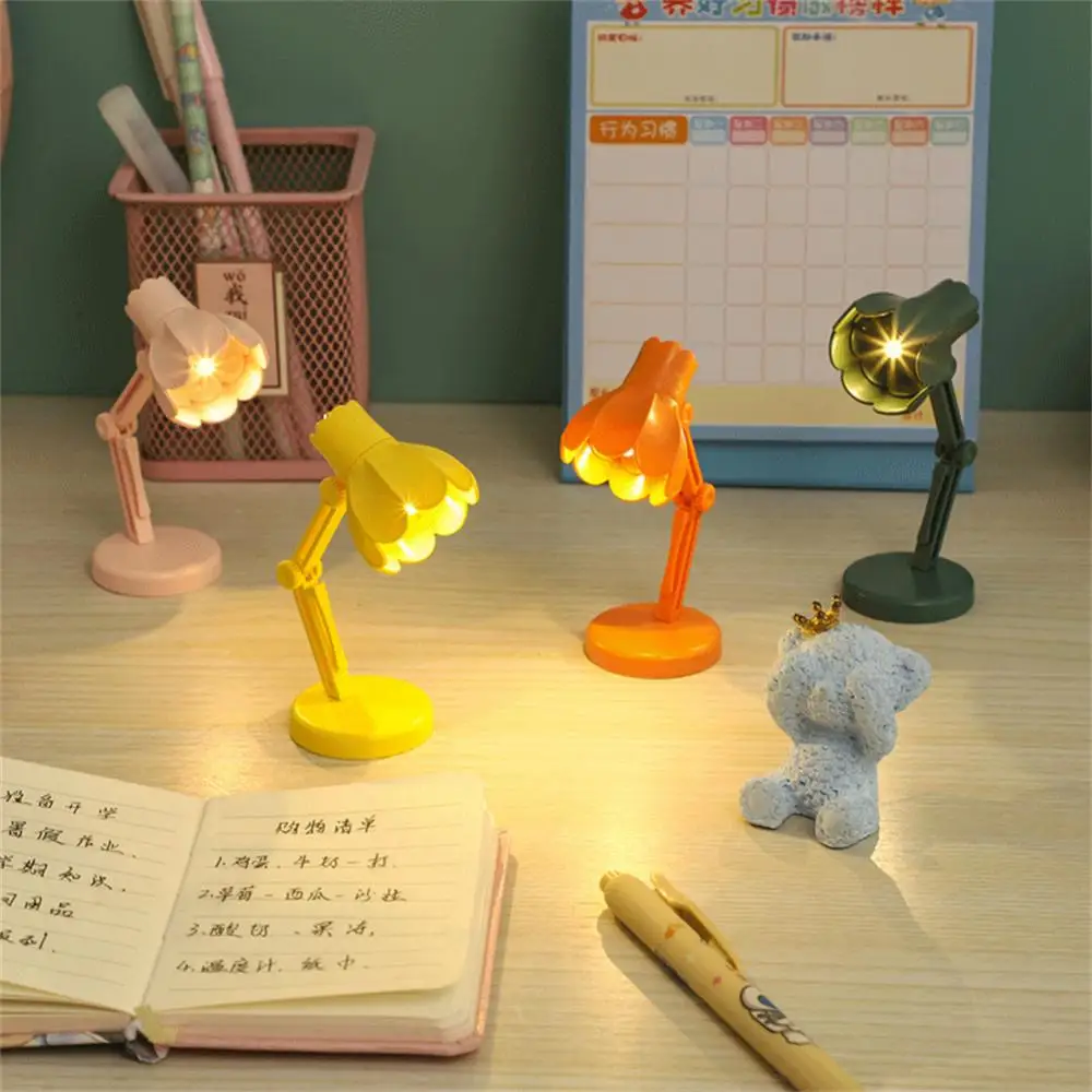 

Warm Light 2023 New Mini Night Lamp Bedroom Decor Foldable Book Lighting Cute Creative Flower Light Table Reading Lamp