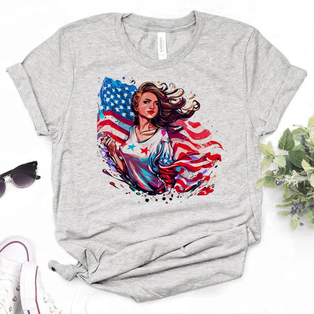 

Usa t shirt women Japanese Tee female 2000s manga clothes