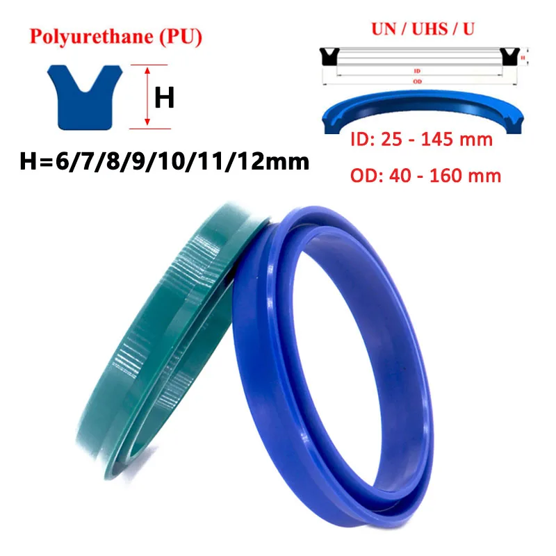 

1PCS Polyurethane Hydraulic Cylinder Oil Sealing Ring Thick 6/7/8/9/10/11/12 UN/UHS/U/Y Type Shaft Hole General Seal Ring Gasket
