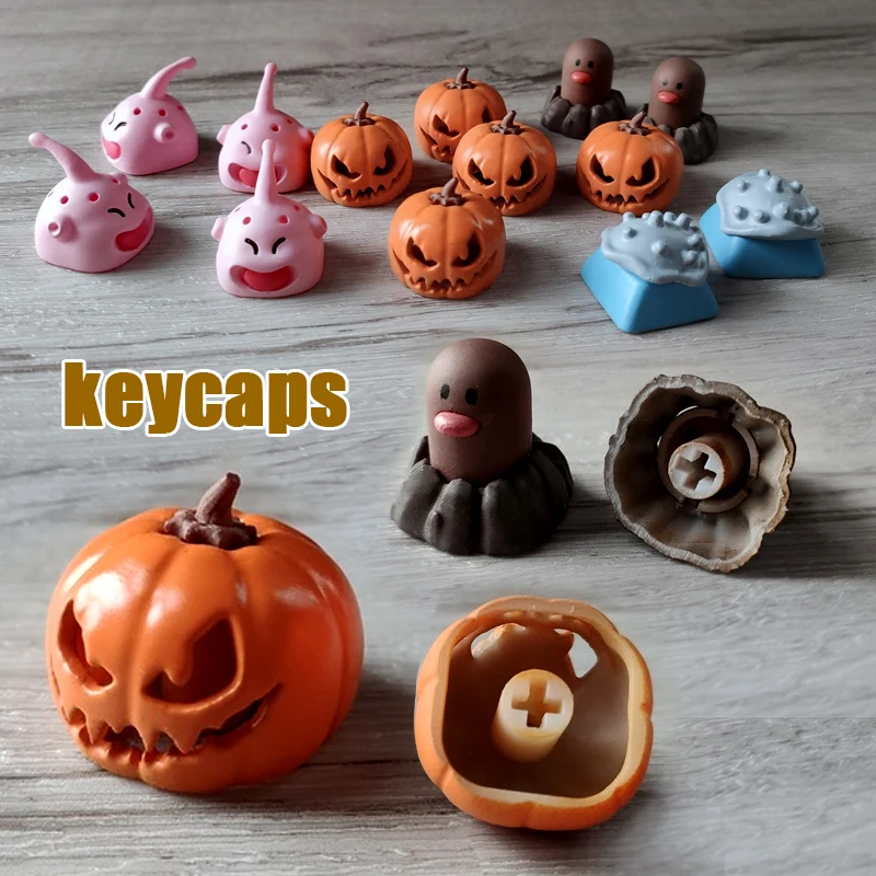

1PC Resin Translucent 3D Stereo Pumpkin Mole Keycap For Cherry Mx Switch Mechanical Keyboard Game R4 ESC Gift Customization