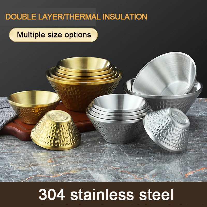 304 Korean Stainless Steel Hammer Grain Sand Ice Bowl ice-cr