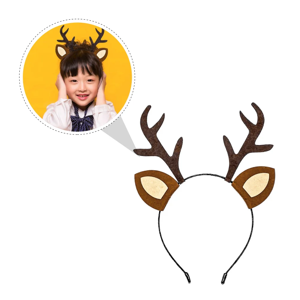 Повязка на голову с ушками оленя декор в виде лося реквизит для фотосессии