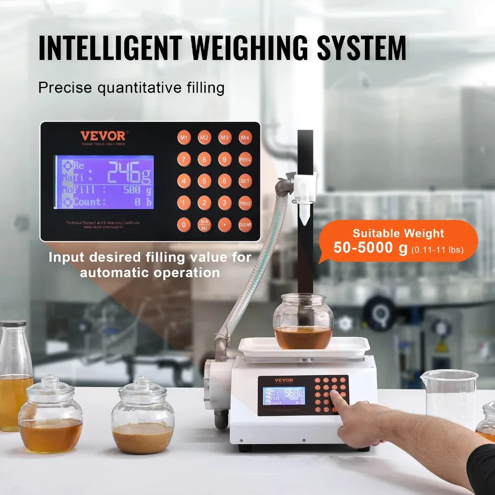 Машина для розлива жидкостей VEVOR 50-5000 г автоматический наполнитель бутылок