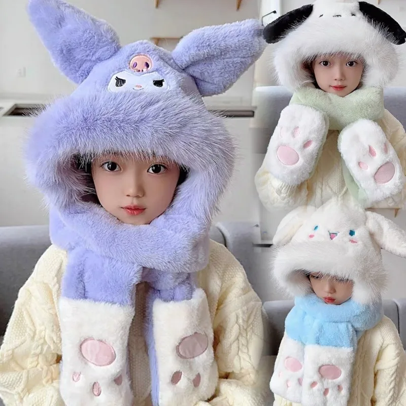 Детская шапка-шарф и перчатки Cinnamoroll Kuromi