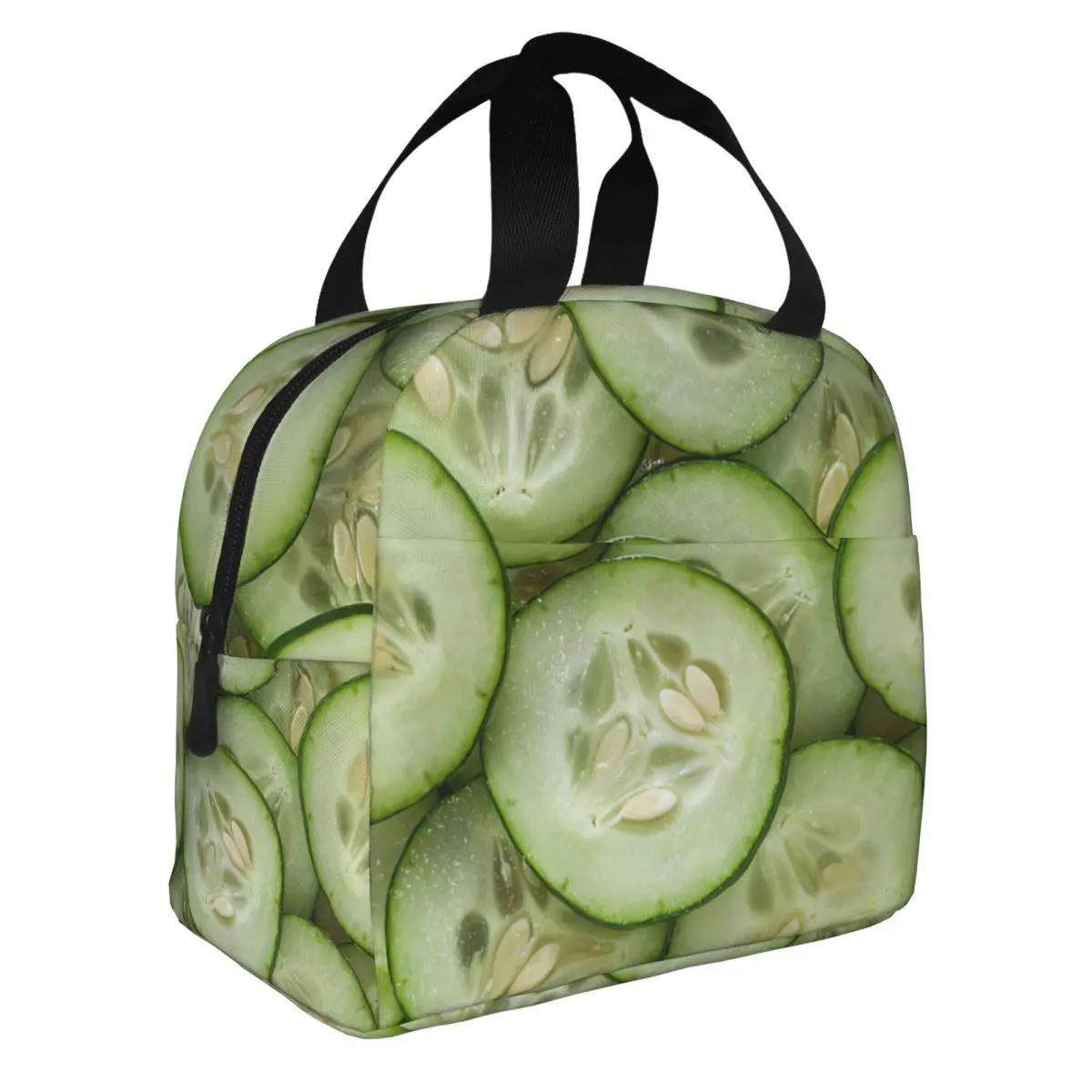 Cucumber Lunch Bento Bags Portable Aluminum Foil thickened Thermal Insulation Oxford Cloth Lunch Bag for Women Men Boy