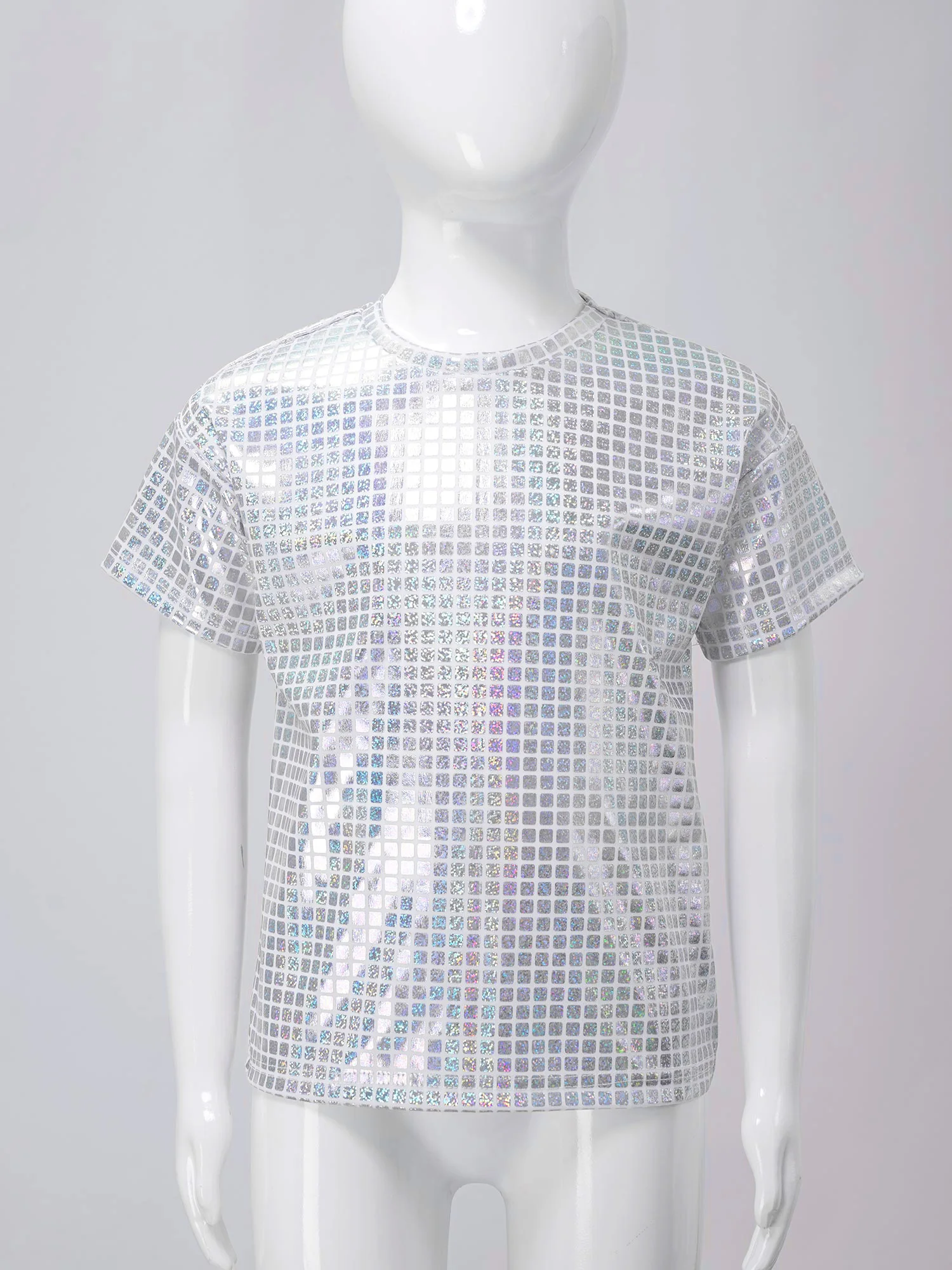 Детская футболка с блестящими блестками и коротким рукавом для девочек