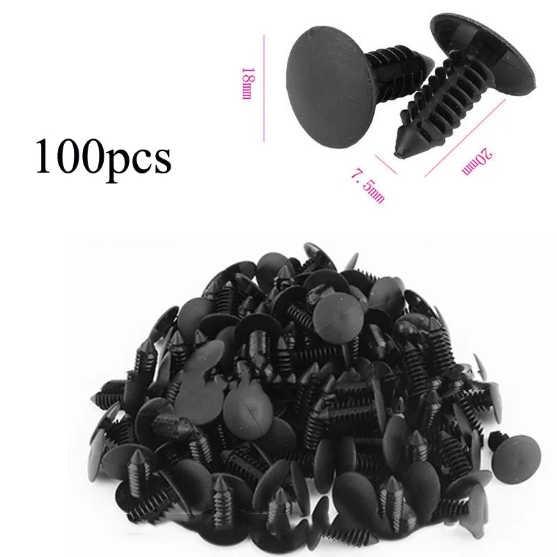 

100 шт. универсальные автомобильные грузовики с отверстием 7,5 мм, пластмассовая лампа-зажим, новые черные автомобильные аксессуары, черные не...