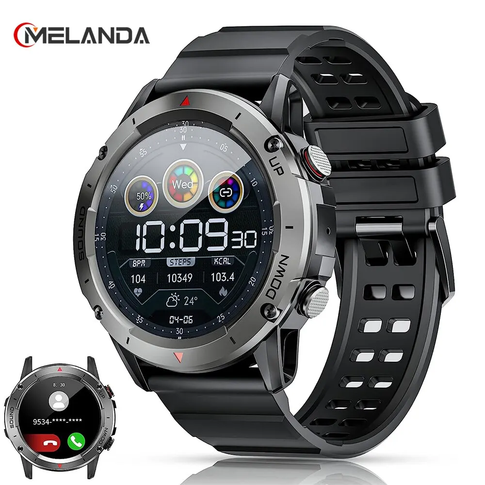 MELANDA 1.39 Bluetooth Call Smart Watch For Men IP68 Waterproof Sports Fitness Tracker Men Smartwatch For Xiaomi IOS Android NX9