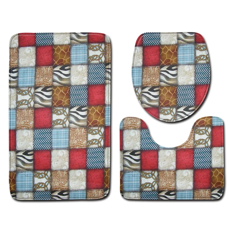 

Набор ковровых покрытий для унитаза с 3D рисунком животных из кожи тигра и леопарда от производителя черно-белых европейских ковровых покры...