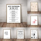 Забавные отзывы о ванной холсте художественные принты и плакаты, цитаты в ванную комнату, Современная Минималистичная живопись, картина, домашний настенный художественный Декор