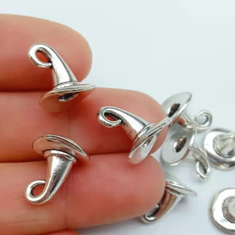

12pcs 10x10mm Antique Silver Color Wizard Hat Charms Witch Hat Charms For Jewelry Making DIY Jewelry Findings