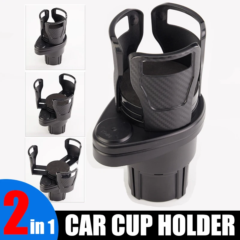 

360 Degree Rotating Water Car Cup Holder Multifunctional Dual Houder Auto Accessory 2 In 1 Vehicle-mounted Slip-proof Cup Holder