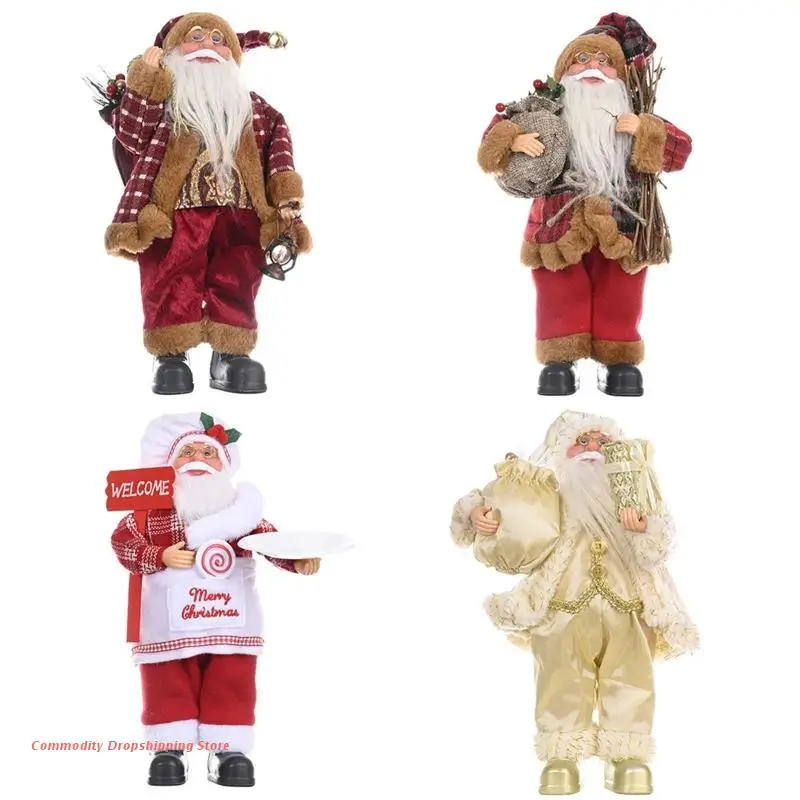 

Christmas Santa Ornament Handmde Santa Doll 12 Inch Santa Figurine for Christmas Party Decor Thanksgiving Birthday Gift