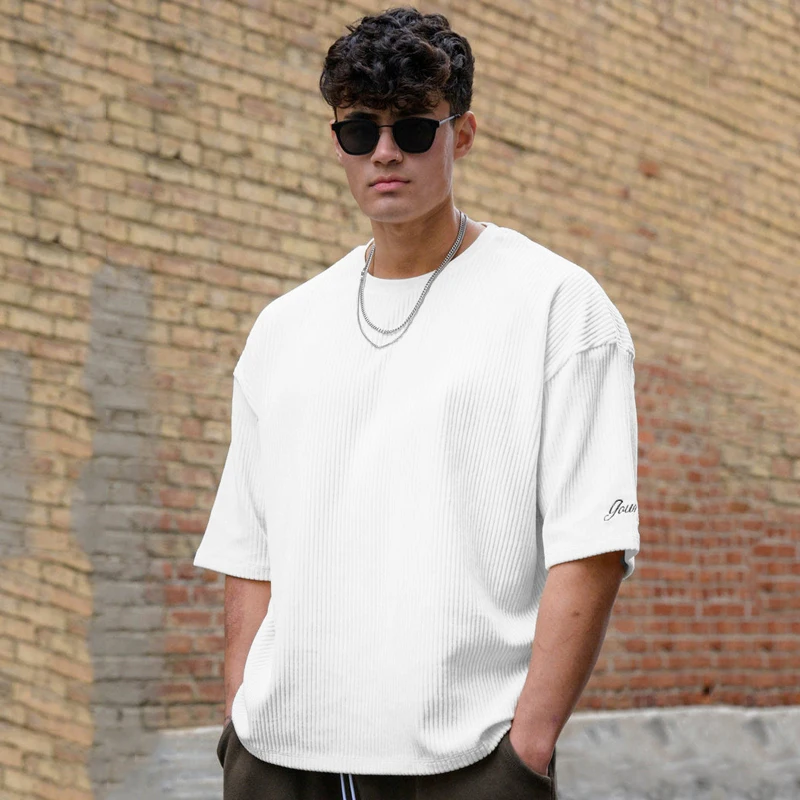 

Men's Oversized T-Shirt Summer New Sports Casual Cotton Round Neck Short Sleeve Gym Running Training Stretch Breathable T-Shirt