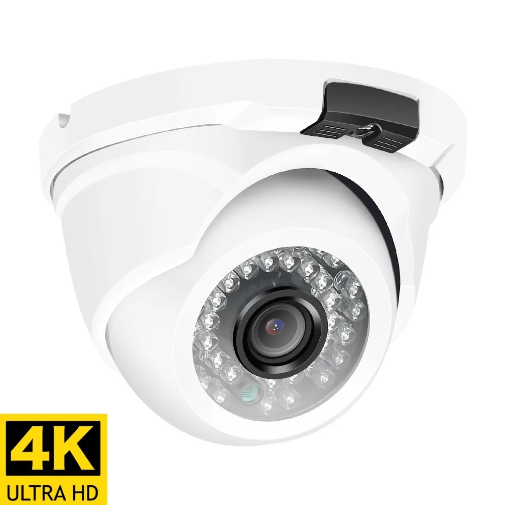 

, 8 МП 4K IP-камера POE H.265 Onvif металлическая комнатная купольная камера видеонаблюдения с широким углом обзора 2,8 мм 4 МП Водонепроницаемая камера безопасности