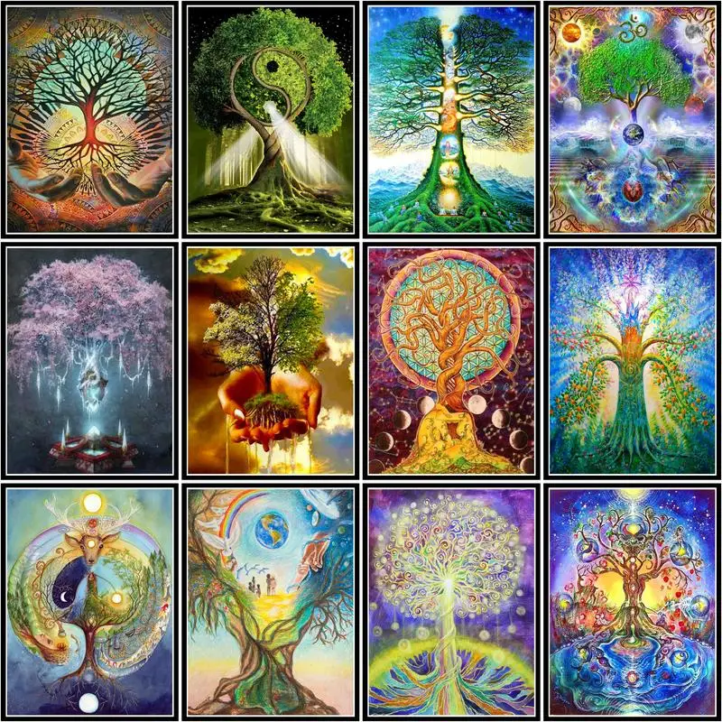 

GATYZTORY Pictures By Number Abstract Tree Landscape Kits Home Decor Painting By Numbers Drawing On Canvas Handpainted Art