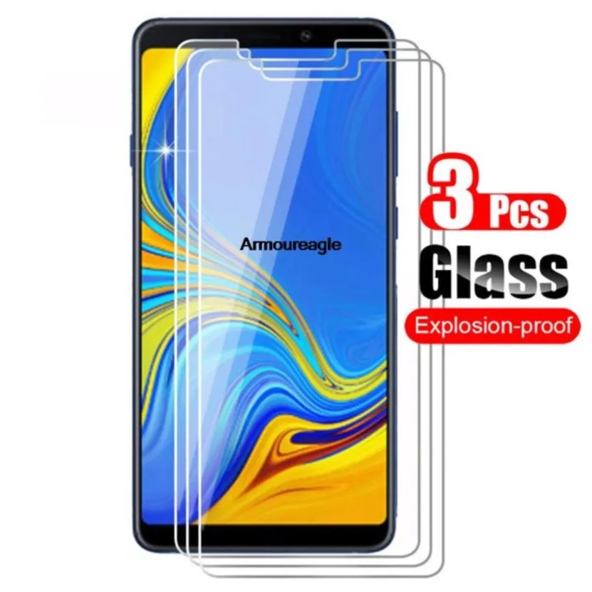 3pcs tempered glass safety on for samsung galaxy a9 2018 screen protector protective film 9h for samsung galaxy a9 2018 a920f