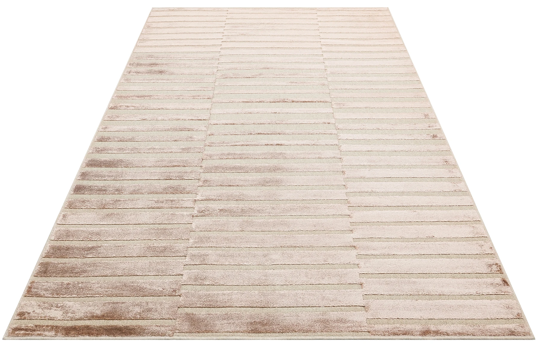 Hodgskin Beige 100x200 Cm Geometric Striped Wool Viscose Powerloom Area Rug | Дом и сад