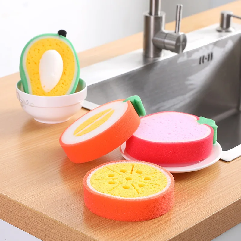 

1/3/5PCS kitchen Cleaning Tools fruit thickened Sponge rags strong decontamination absorbent dishwashing cleaning cloths
