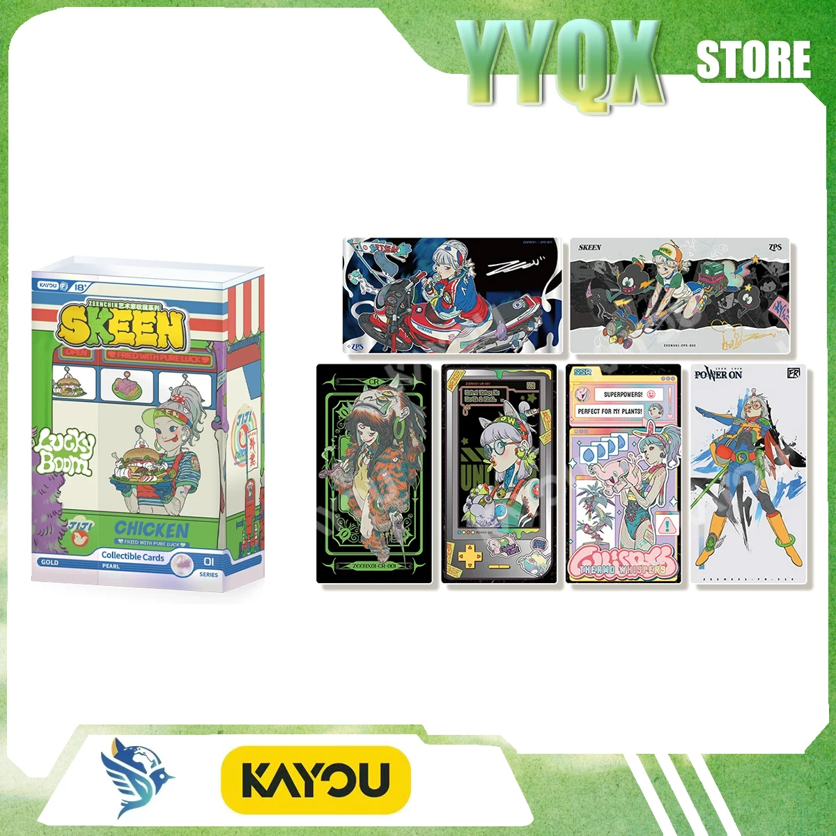 Фото Коллекционные карточки KAYOU 2026: Новые персонажи SKEEN ZEENCHIN, игрушки-украшения, сувениры, аниме-мерч, редкие коллекционные карточки-сюрпризы, памятные подарки №1