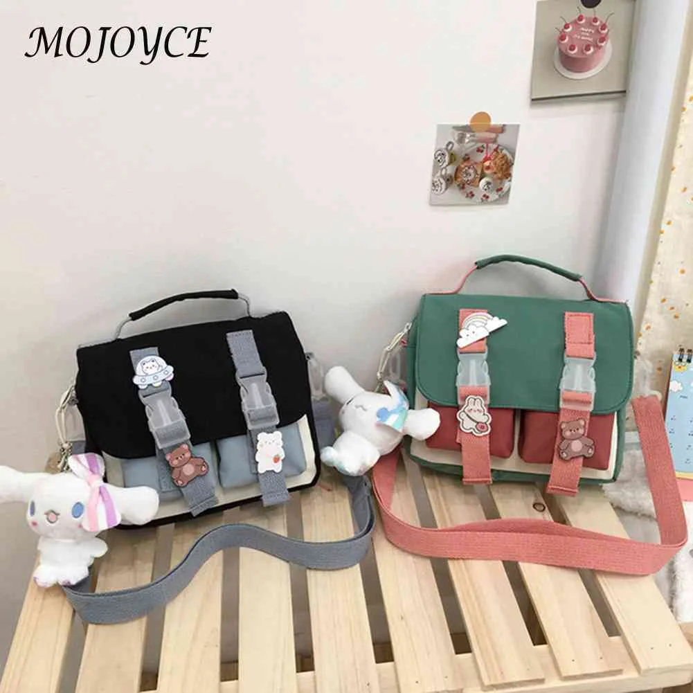 

Creative Backpack Hit Color Nylon Cute Girl Travel Crossbody Messenger Bags for Student School Travel Backpacks